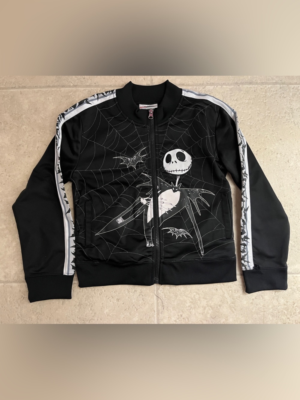 Disney Black Jack Skellington Track Jacket with White Stripe Detail